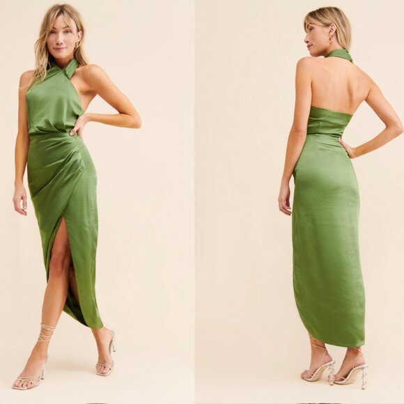 Elliatt NWOT Noa Halter Dress Green, Small - Picture 1 of 3